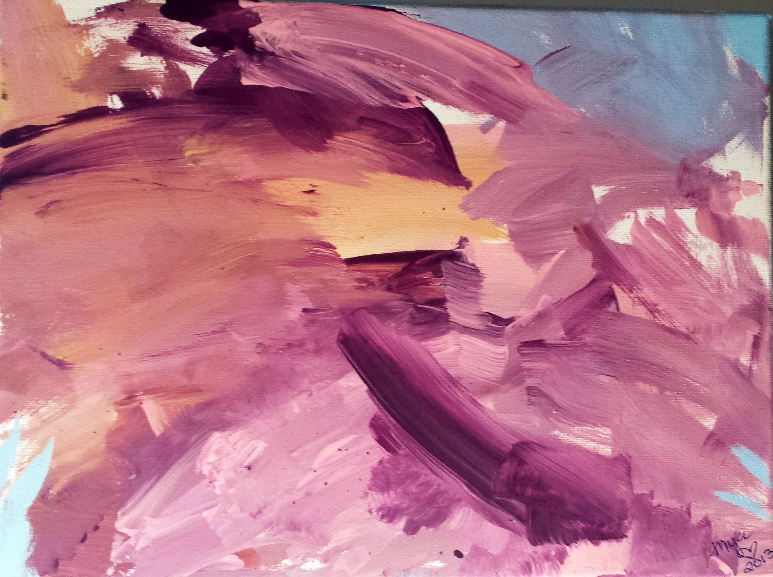 An original Mya Brown painting that is hanging in my studio