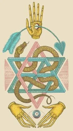 "Beauty All Around" by Anna Sheffield - the 6-rayed star is a symbol of the alchemical marriage and of Tiphareth, the solar heart center on the Qabala's Tree of Life. Tiphareth means "Beauty" - the perception of rich symmetrical balance that's avail…