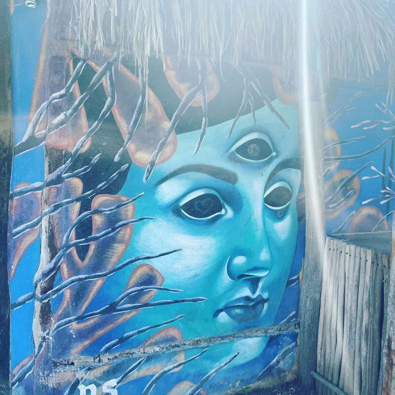 Image: a mural in Tulum