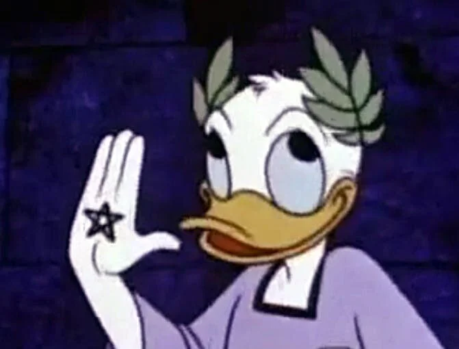 Aaaannnnnd here's&nbsp;a Donald Duck cartoon&nbsp;from the 20th century Hermeticist, Walt Disney,&nbsp;explaining the magic of the pentagram in the tradition of the Pythagorean mystery school.
