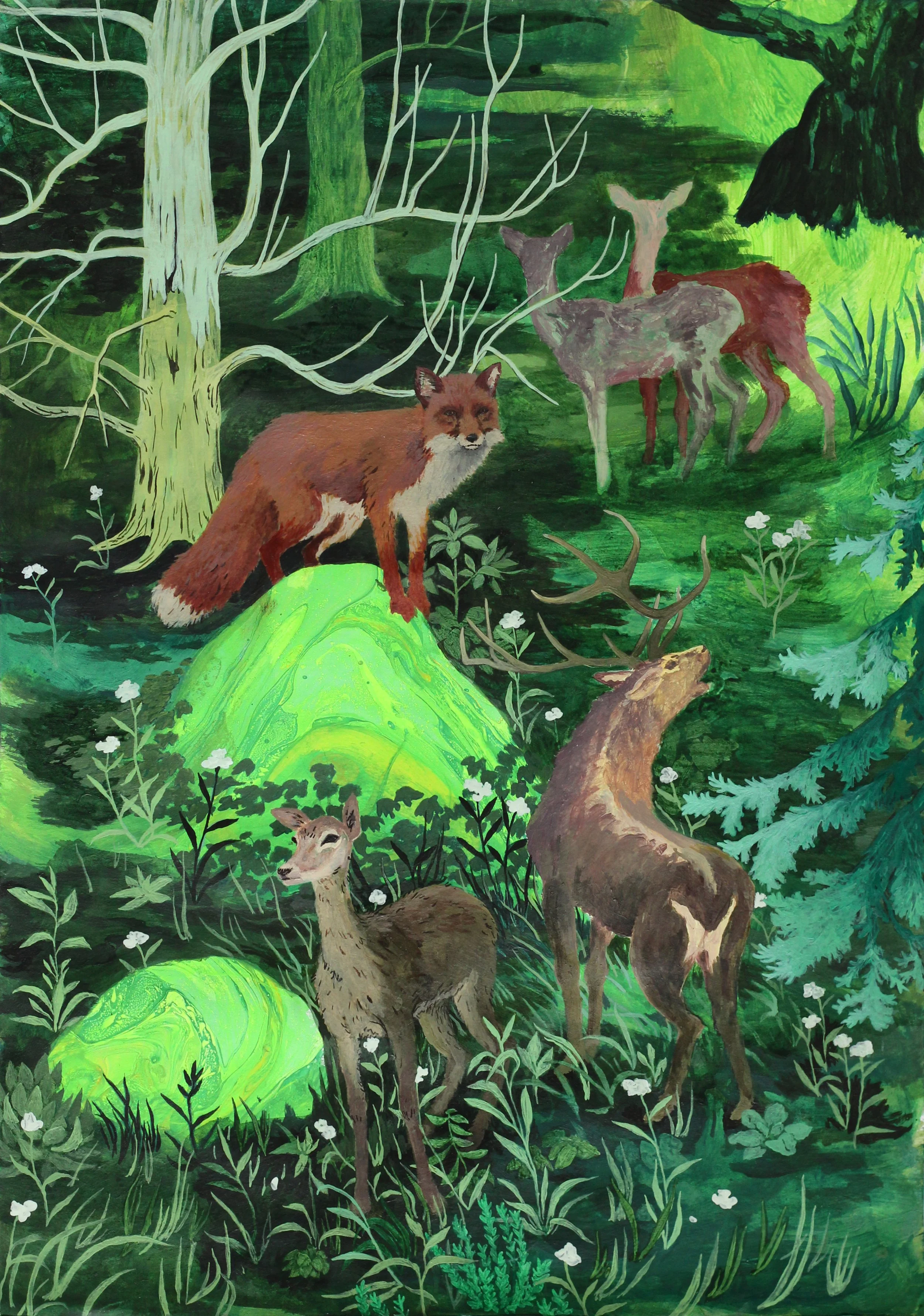 Meeting a shadowfox, 41.8x29.7cm.JPG