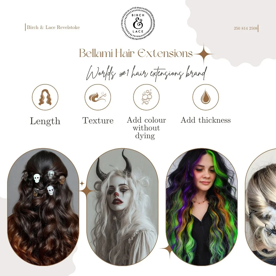 Have a fun Halloween hairstyle planned? 👻

Looking to add length, thickness, texture or another colour without dying it? 

We&rsquo;ve got you covered with @bellamihair🎃 ✨

Book in for your free consult today or tomorrow to have your order placed i