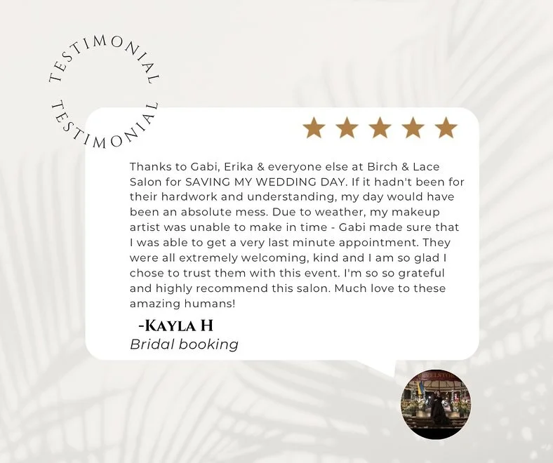Bridal reviews like this remind us why we love what we do 🤍

Thank you to our beautiful brides for trusting us to be part of your most magical day.