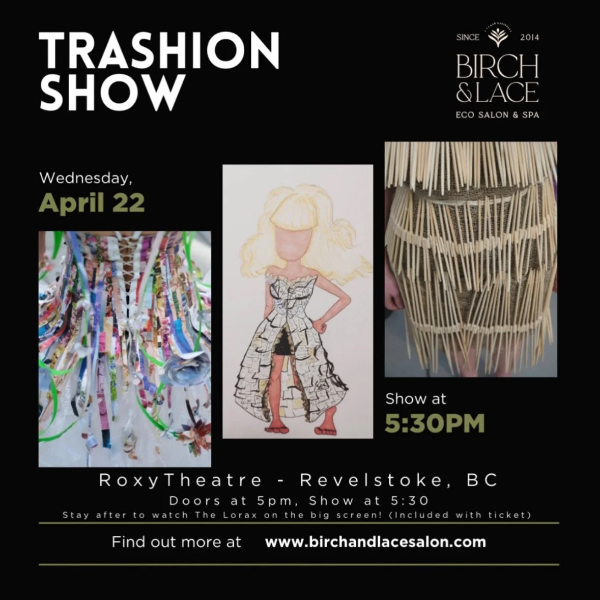 Trashion Show returns this Earth Day 🌍♻️

Join us on April 22, 2026 at the Roxy Theatre for a celebration of creativity and sustainability!

Submit your interest through our online form (the first page on our website!) and be part of the runway wher
