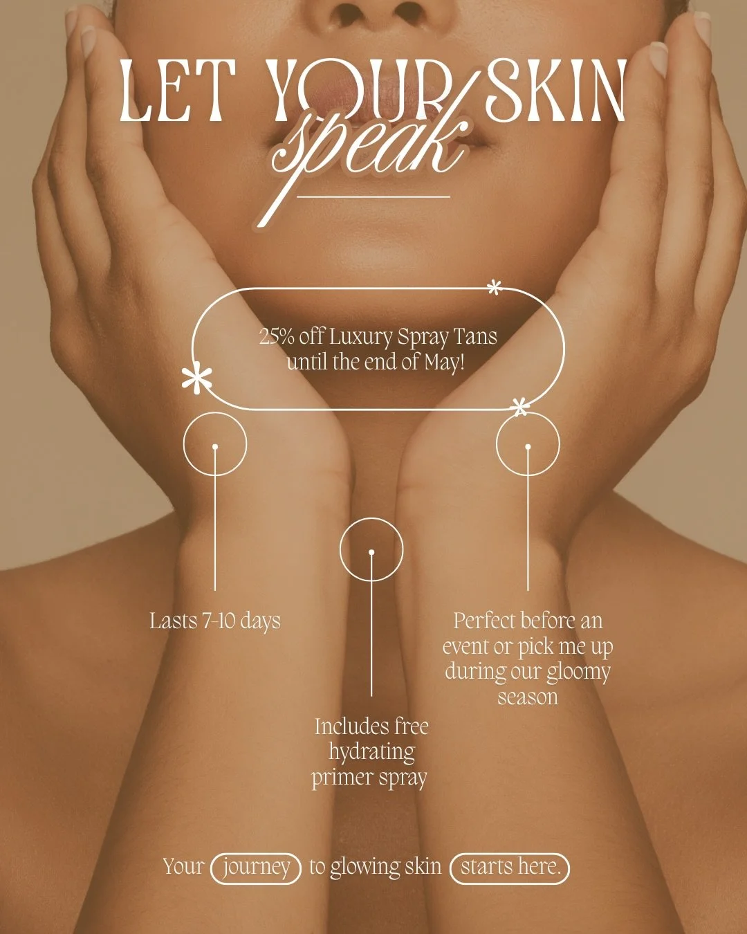 ✨ Last-Minute Spa Openings Today! ✨

💅 2:30 PM &ndash; Double Mani/Pedi

💅 4:30 PM &ndash; Double Mani/Pedi

Spray tans, lash lifts, facials and brow services are also available during these times!

🌟 Special Offer: 

Save 25% on all tans through 