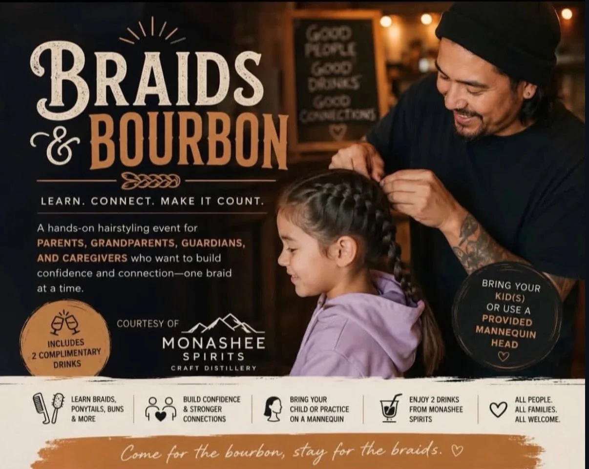 Want to feel more confident helping with morning routines, school events, sports days, or special occasions? Join us for a relaxed, hands-on workshop where dads or care takers will learn how to create braids, ponytails, and other simple styles that y