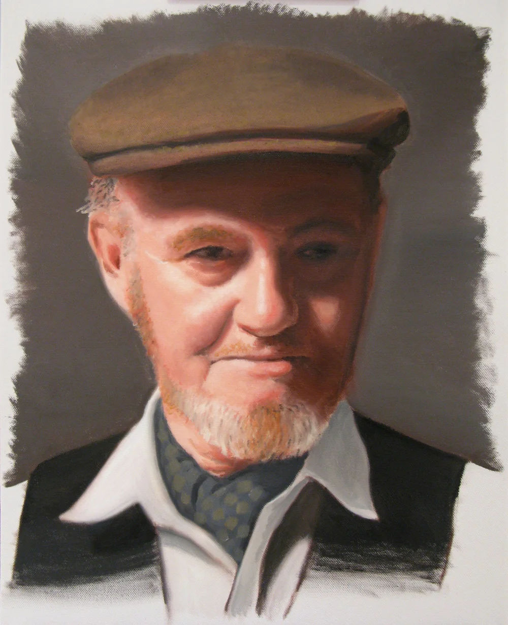 A 6-12 hour study for Module 13 of my Heads & Hands 1 class at the Academy of Art. My third oil painting, and the first time using a limited color palette. Used Titanium White, Ivory Black, Yellow Ochre and Cadmium Red Hue on canvas. May 2009.