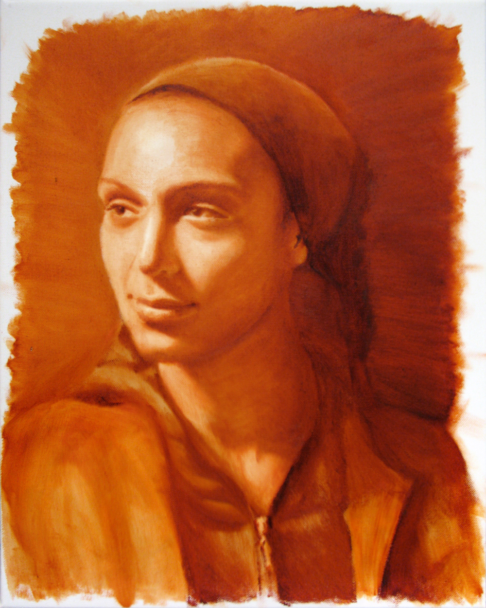 A 6-12 hour study for Module 12 of my Heads & Hands 1 class at the Academy of Art. This is my second time using oil paint. Used both Burnt Sienna and Terra Rosa Hue on canvas.