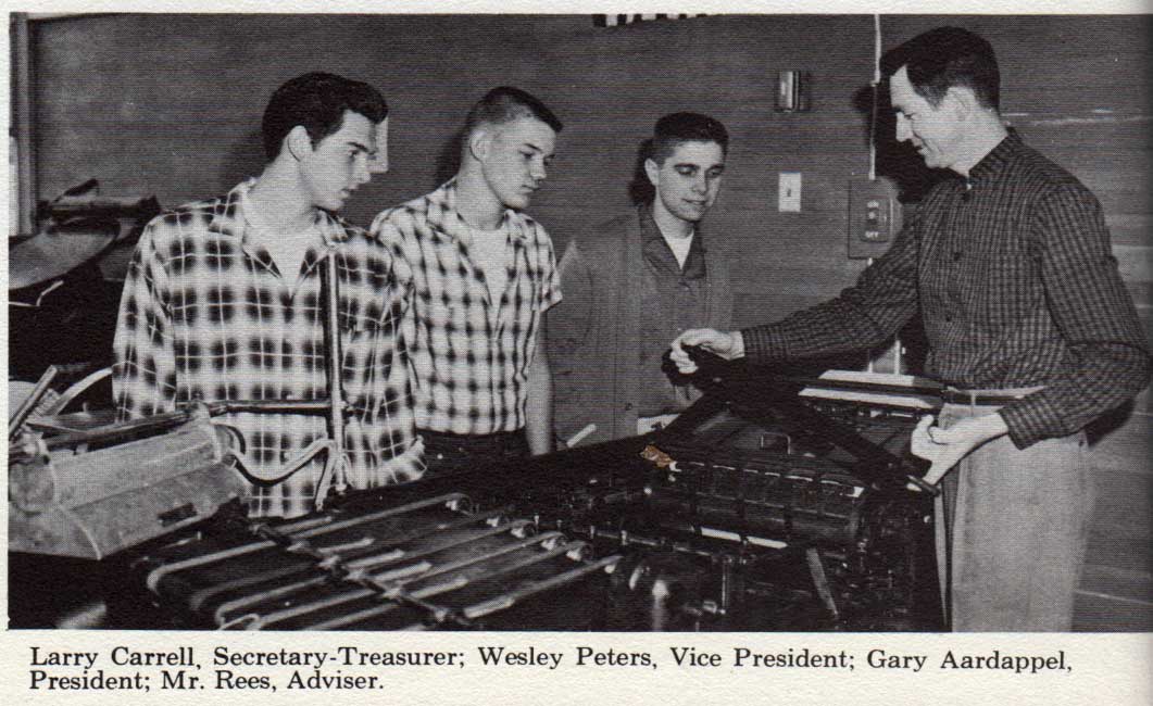 From the 1961 yearbook. Mr. Rees was the Industrial Arts Adviser.