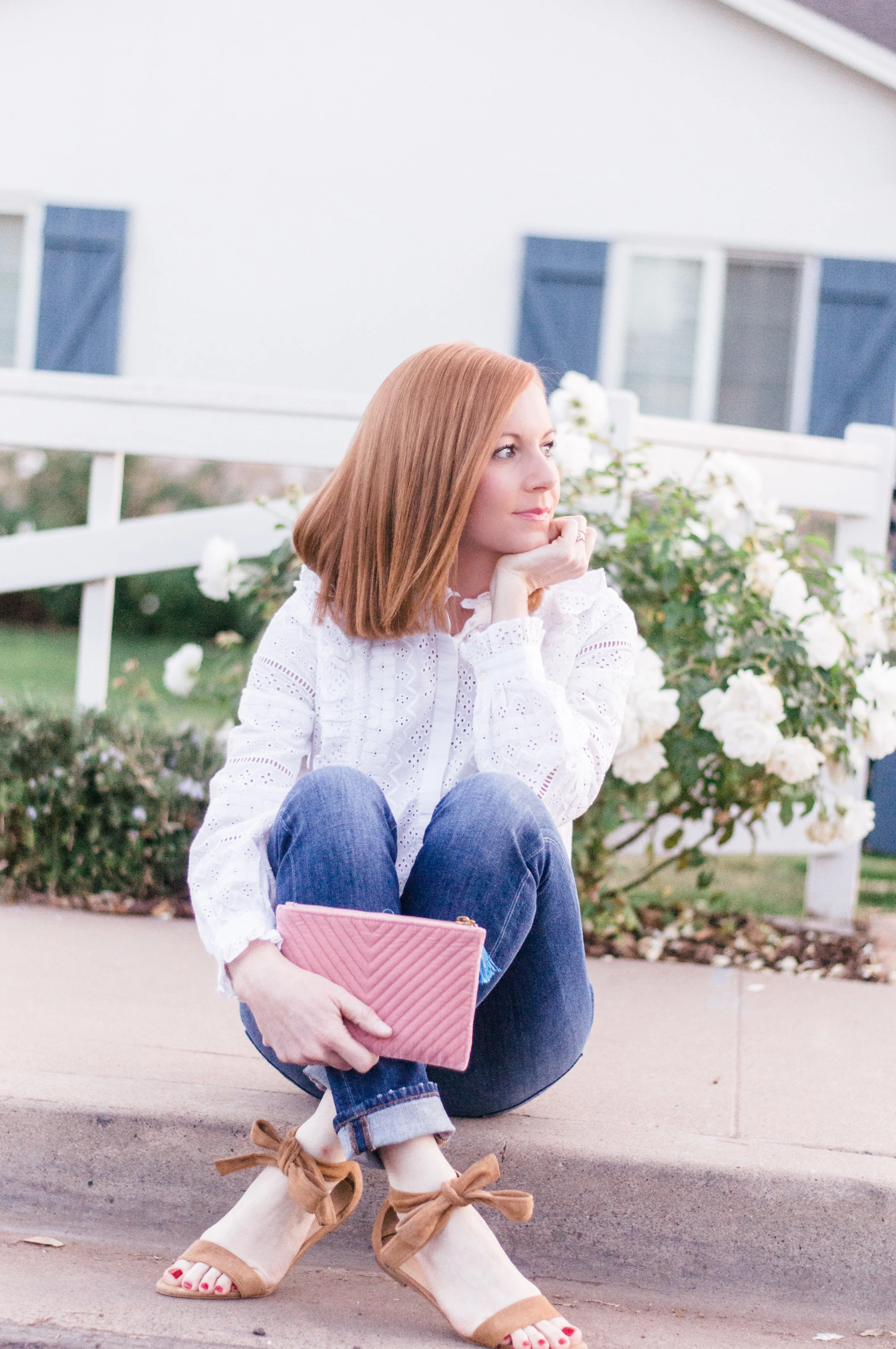 Personal Style Staples: High Waisted Jeans & White Eyelet - Love