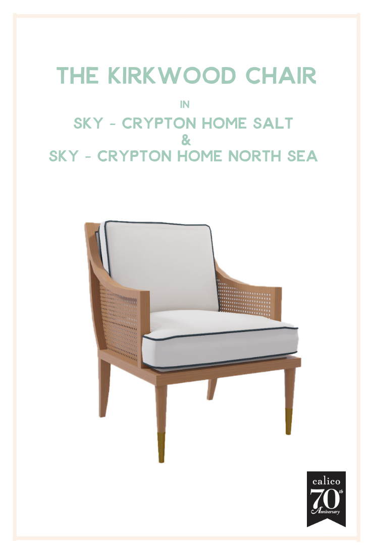 You know we live for a great cane accent, and the warmth and casual-coolness of cane has never looked better than on the Kirkwood Chair. And pairing it with a classic white performance fabric like the beautiful Sky - Crypton Home Salt and a gorgeous navy piping means it can live… and work hard… anywhere in your home and stand the test of time. How cool is that?