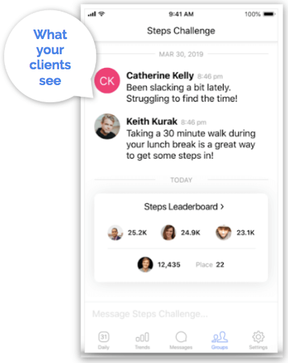 Nudge Groups, Message Boards and Leaderboards