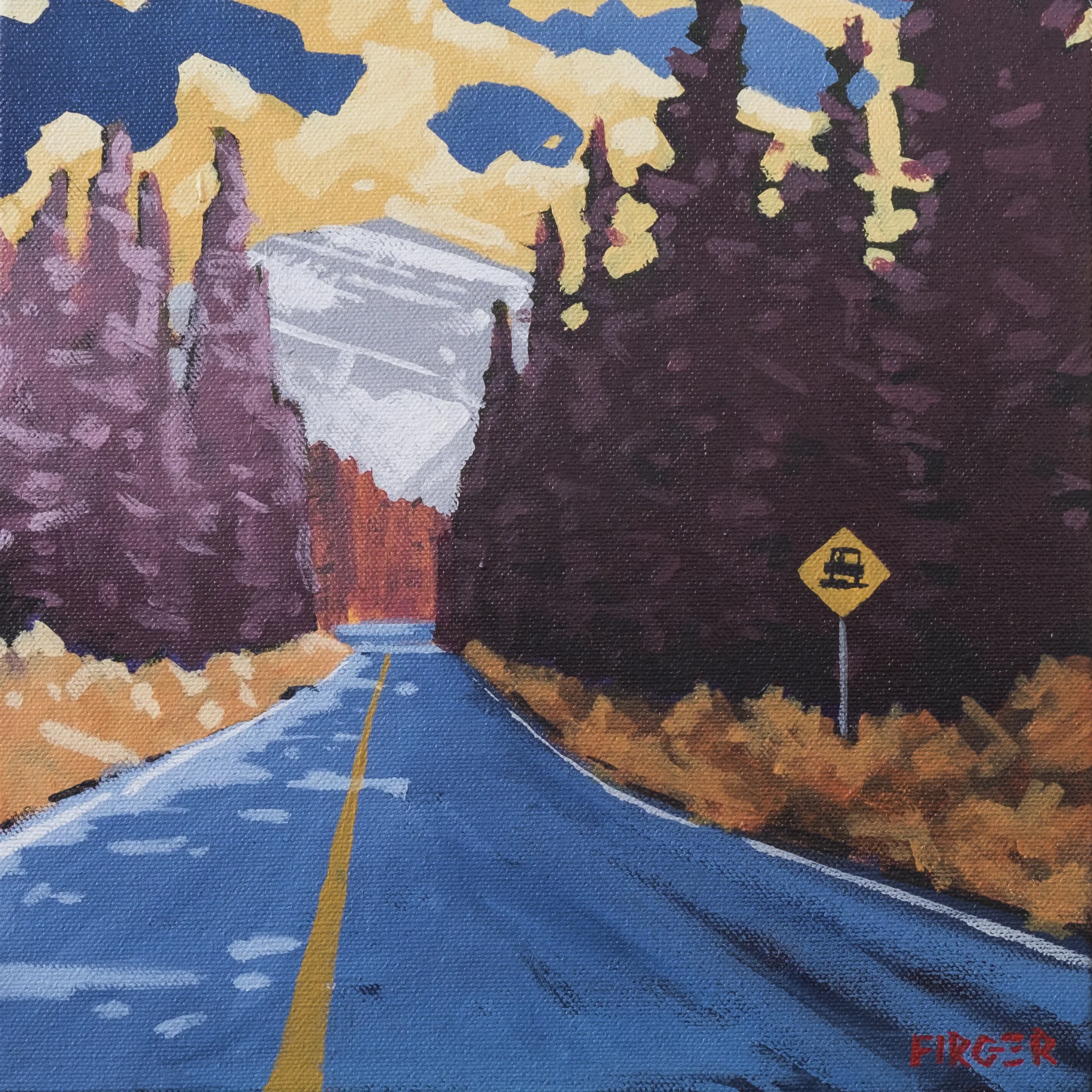The Road to Mt Edith Cavell - 10 x 10, Acrylic on Canvas (SOLD)
