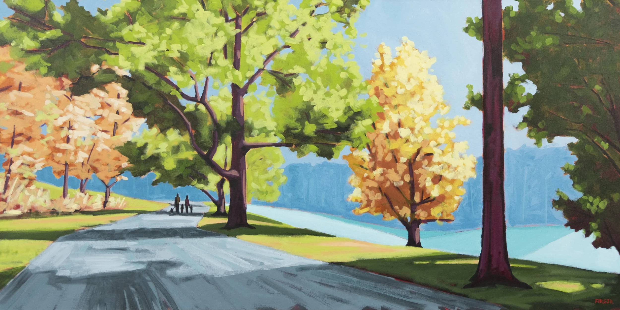 Sunrise at Arnold Arboretum - 36 x 72, Acrylic on Canvas (SOLD)