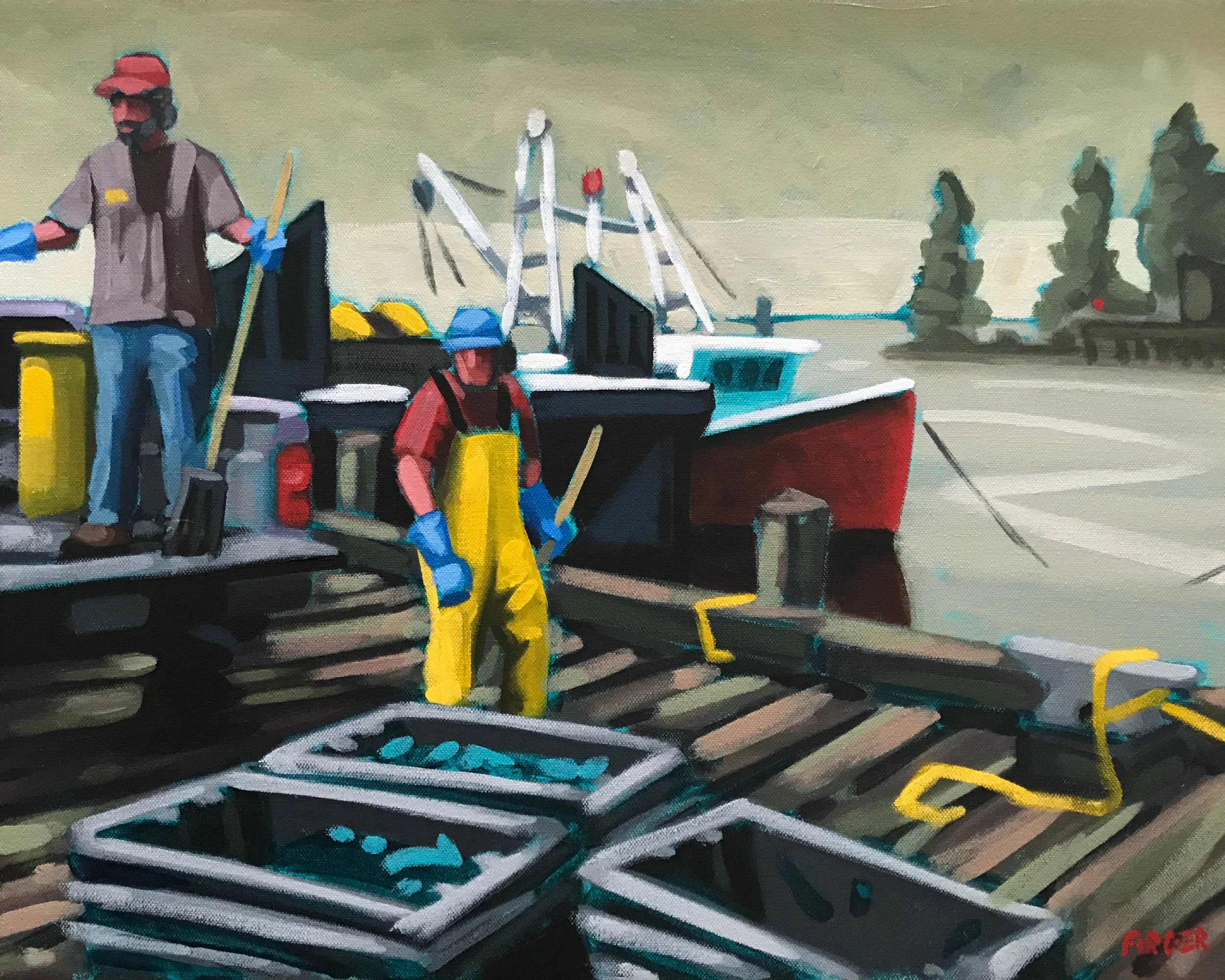 On The Docks - 16 x 20, Acrylic on Canvas