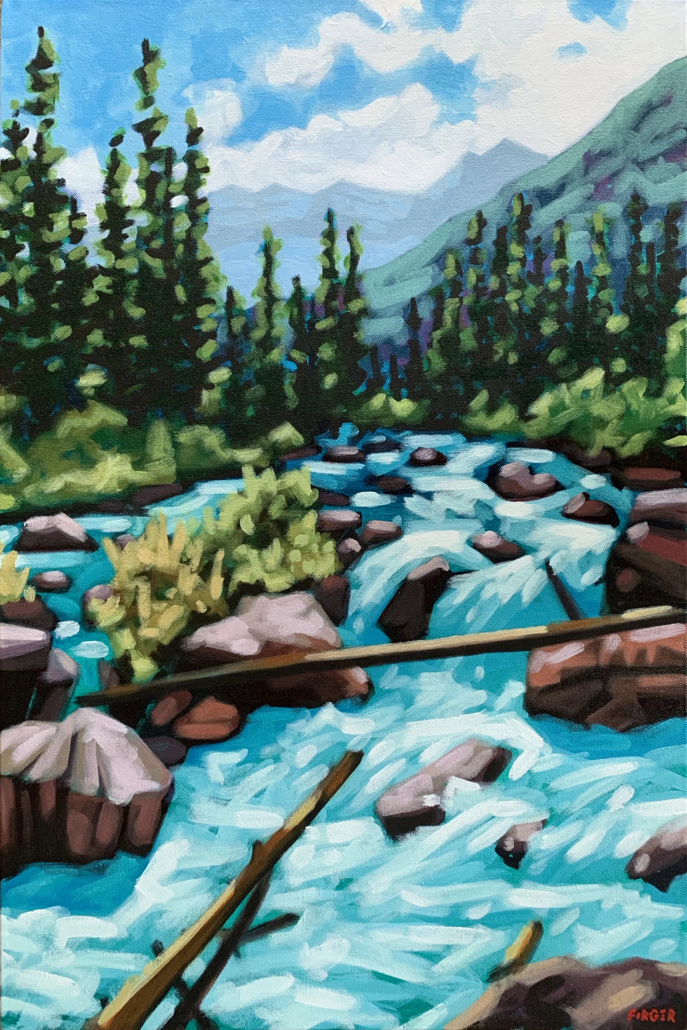 Spring Rapids - 20 x 30, Acrylic on Canvas