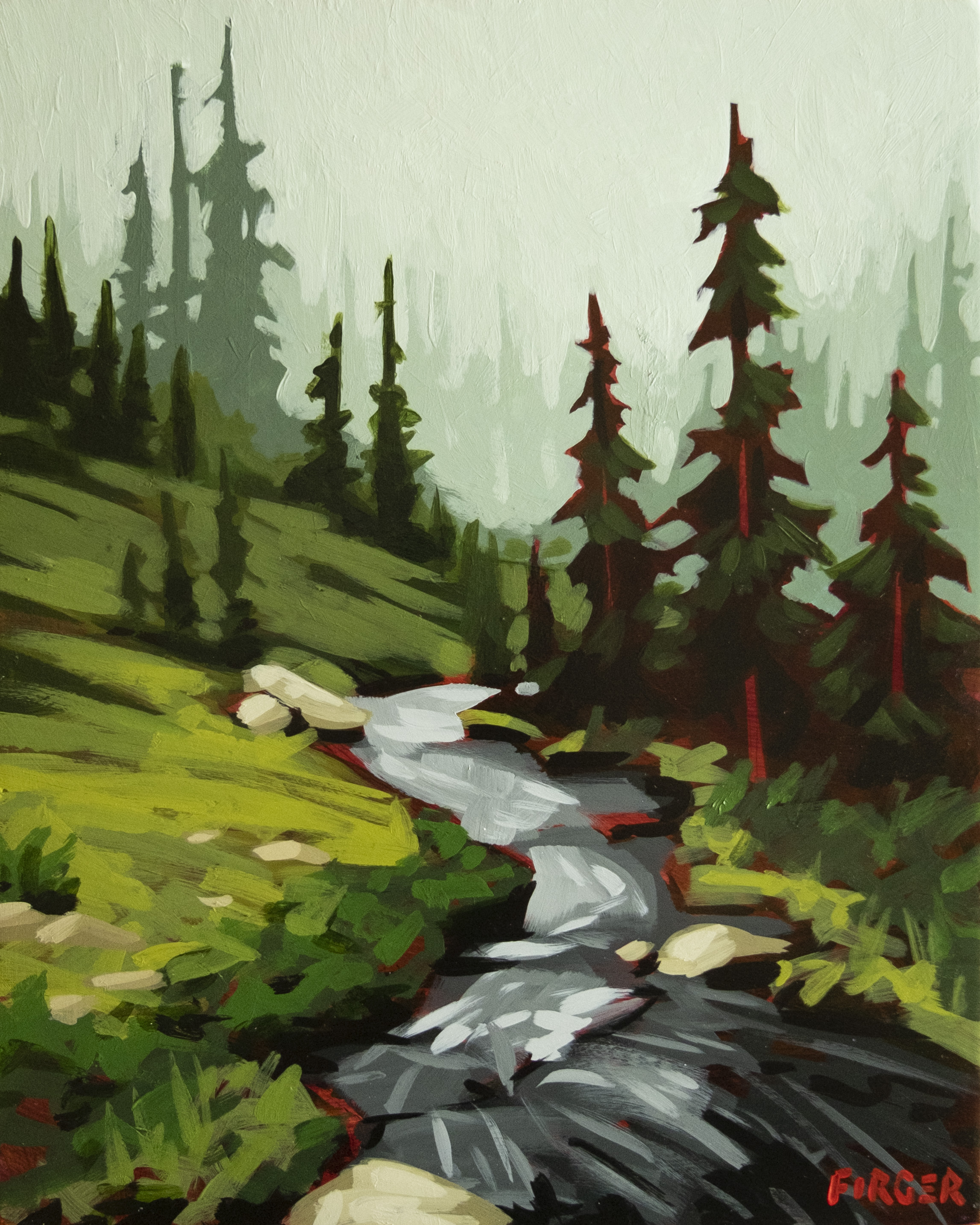 A Meadow in the Clouds - 8 x 10, Acrylic on Panel (SOLD)