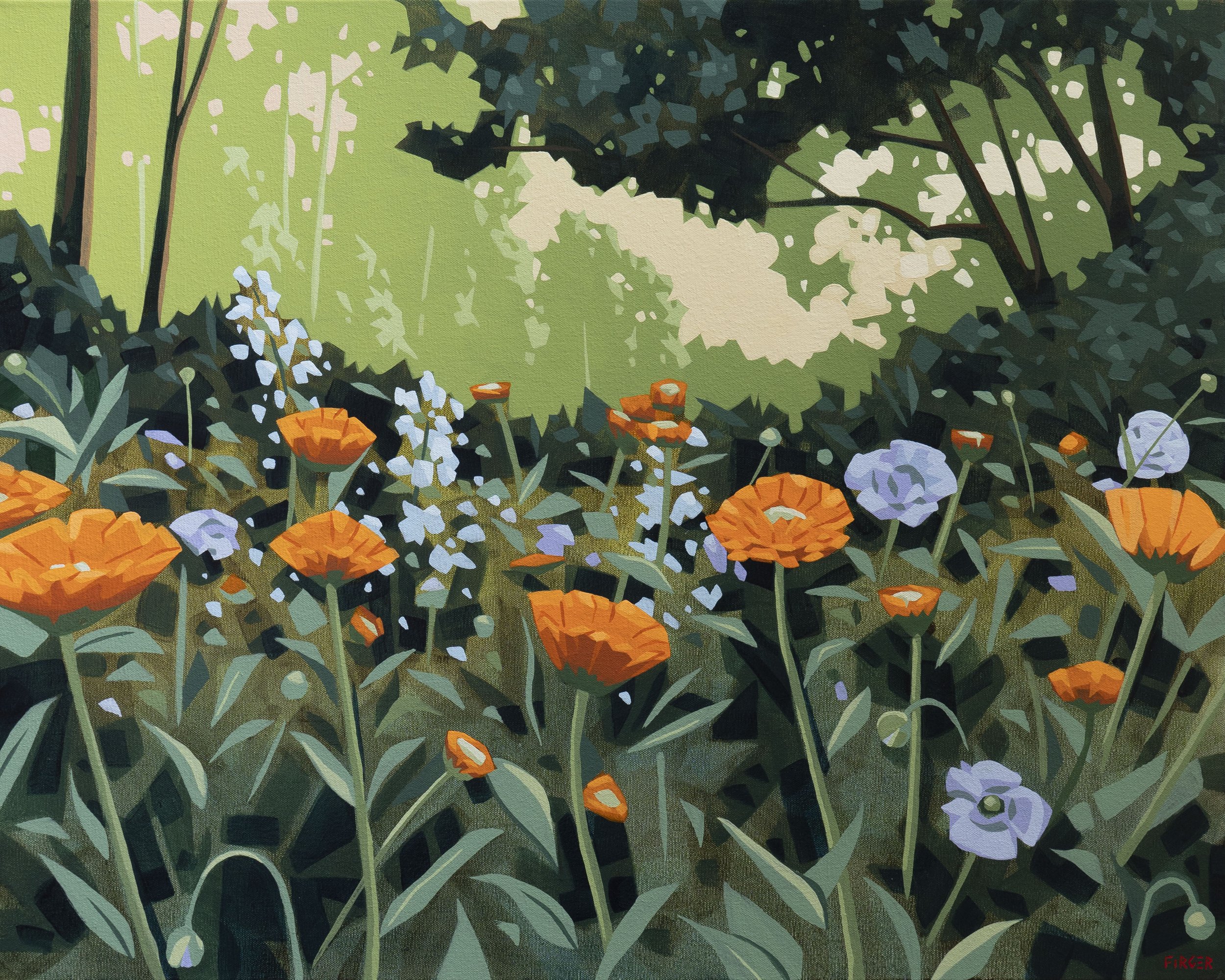 Summer Garden - 24 x 30, Acrylic on Canvas (SOLD)