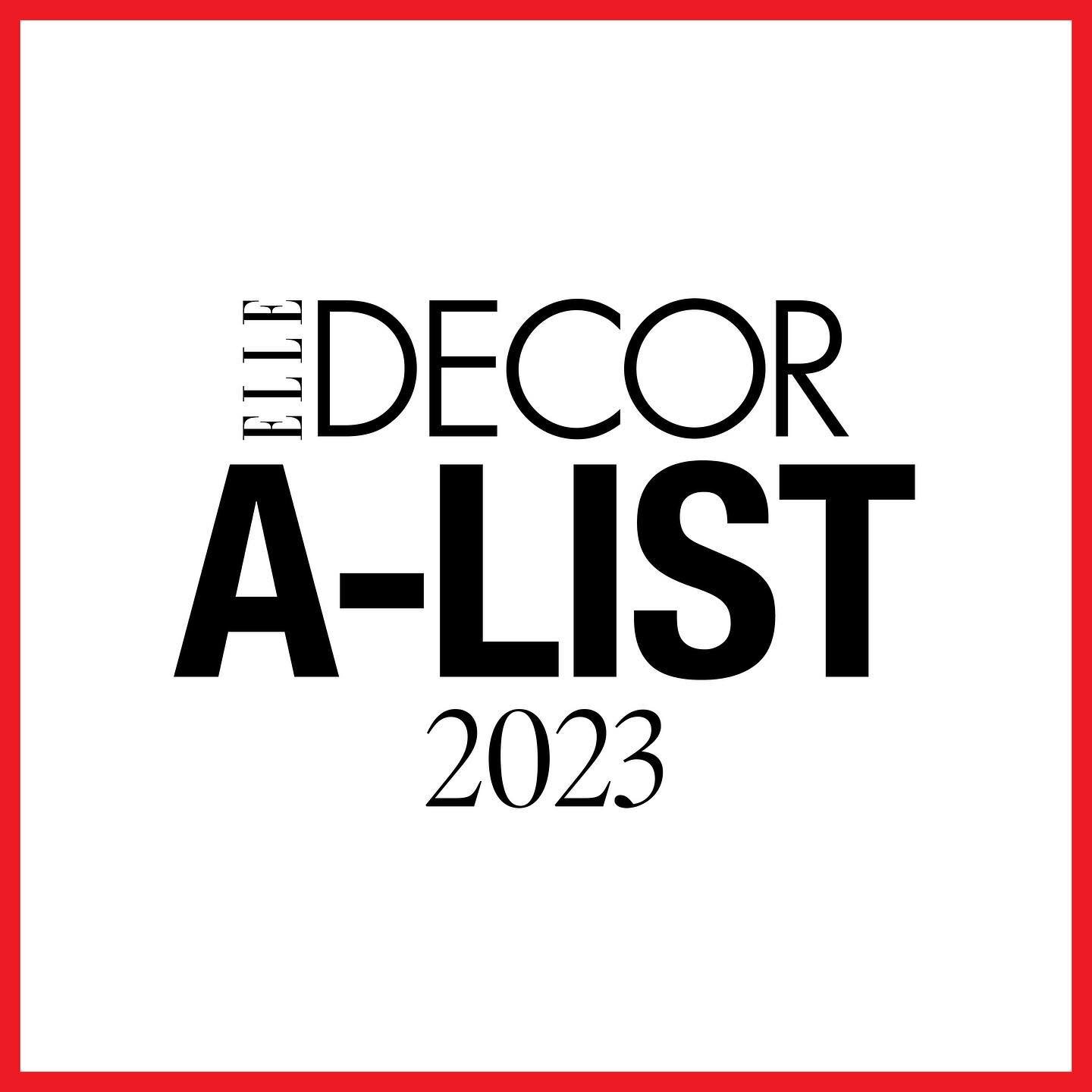 I am so honored and delighted to be included on the 2023 ELLE DECOR A-
List! Thank you @as4d
@stellenevolandes @ingridabram &amp; @bebehoworth for your invaluable support. To have my work celebrated in this way is a dream. 💫💫💫

Congratulations to 
