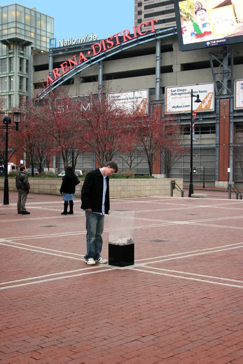  We &nbsp;placed plexiglass&nbsp;boxes all over Columbus filled with ashes. &nbsp;The boxes were&nbsp;labeled as irreplaceable items&nbsp;such&nbsp;as photo albums, wedding dresses and baby blankets. &nbsp; 