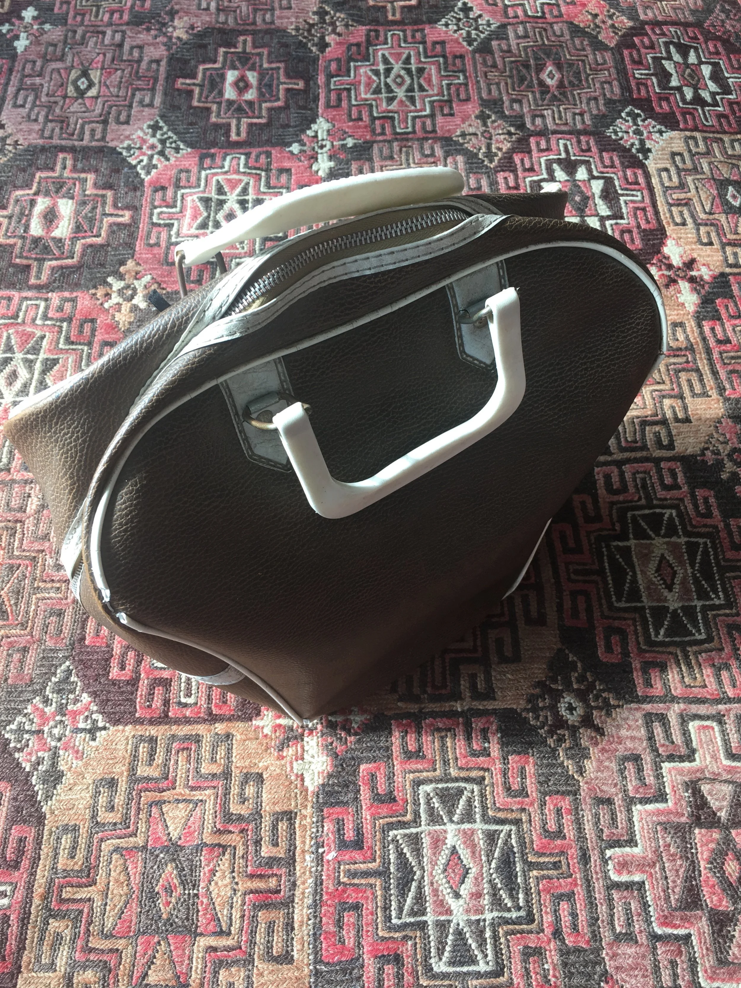 Brown Leather Bowling Bag