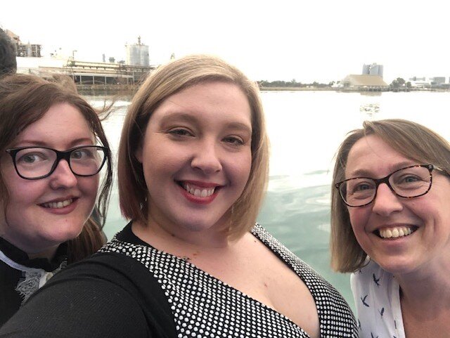 Donna Francis, Jenna Walsh and Angela Gurr onboard the Dolphin Explorer