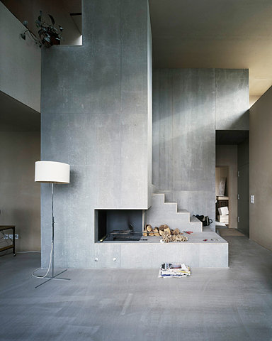 Concrete fireplace