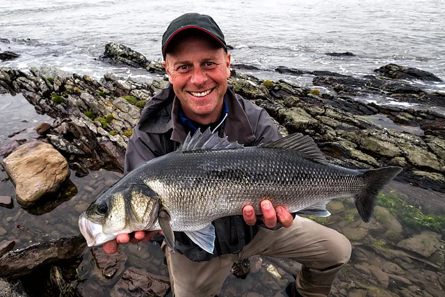 Joe is rather happy with his best ever shore bass, taken on the IMA/DUO Nabarone.