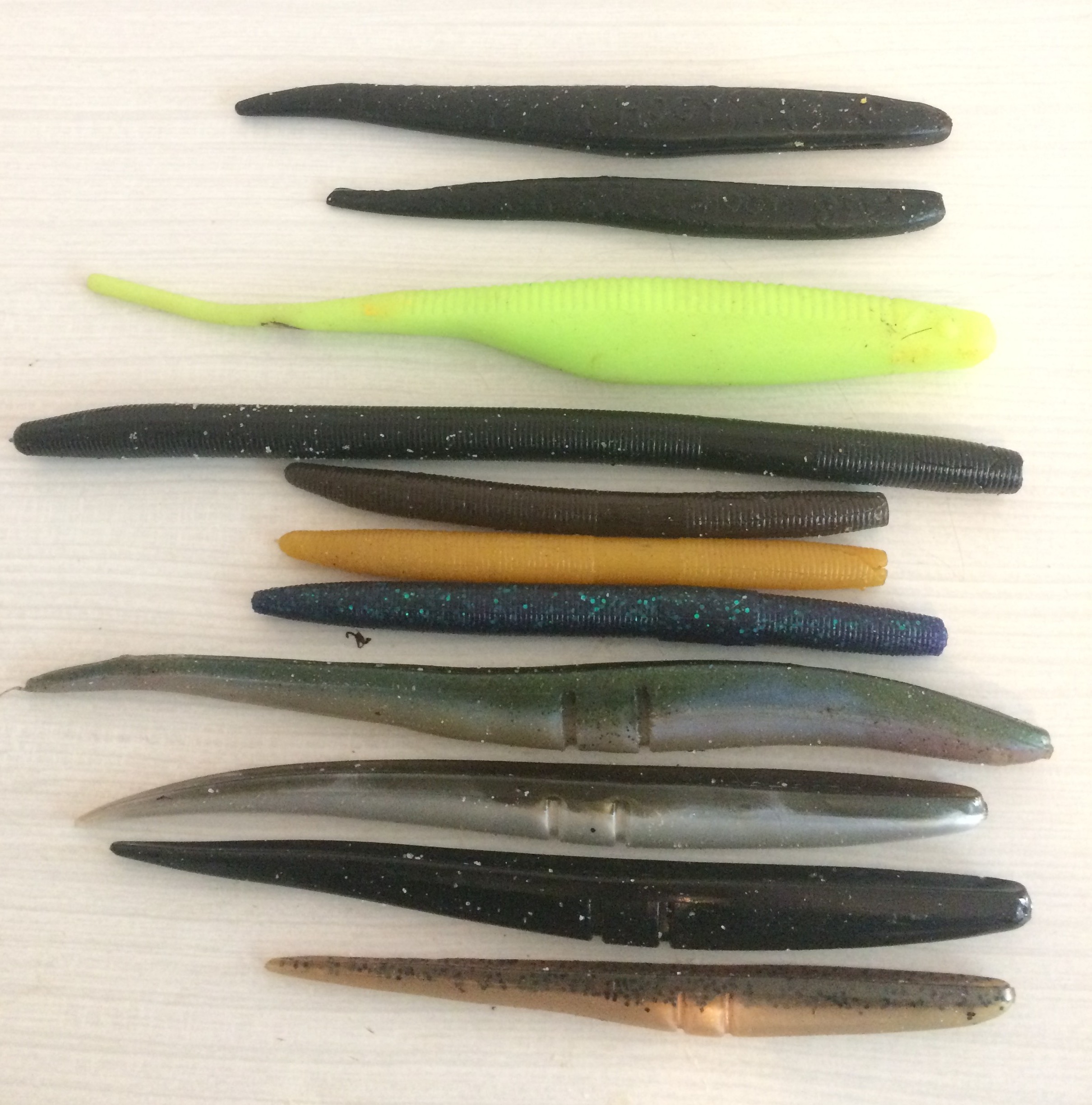 A selection of soft lures perfect for soft needle