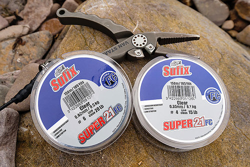 Sufix Super 21 Fluoro Carbon Clear 150 mtr inc free clippers