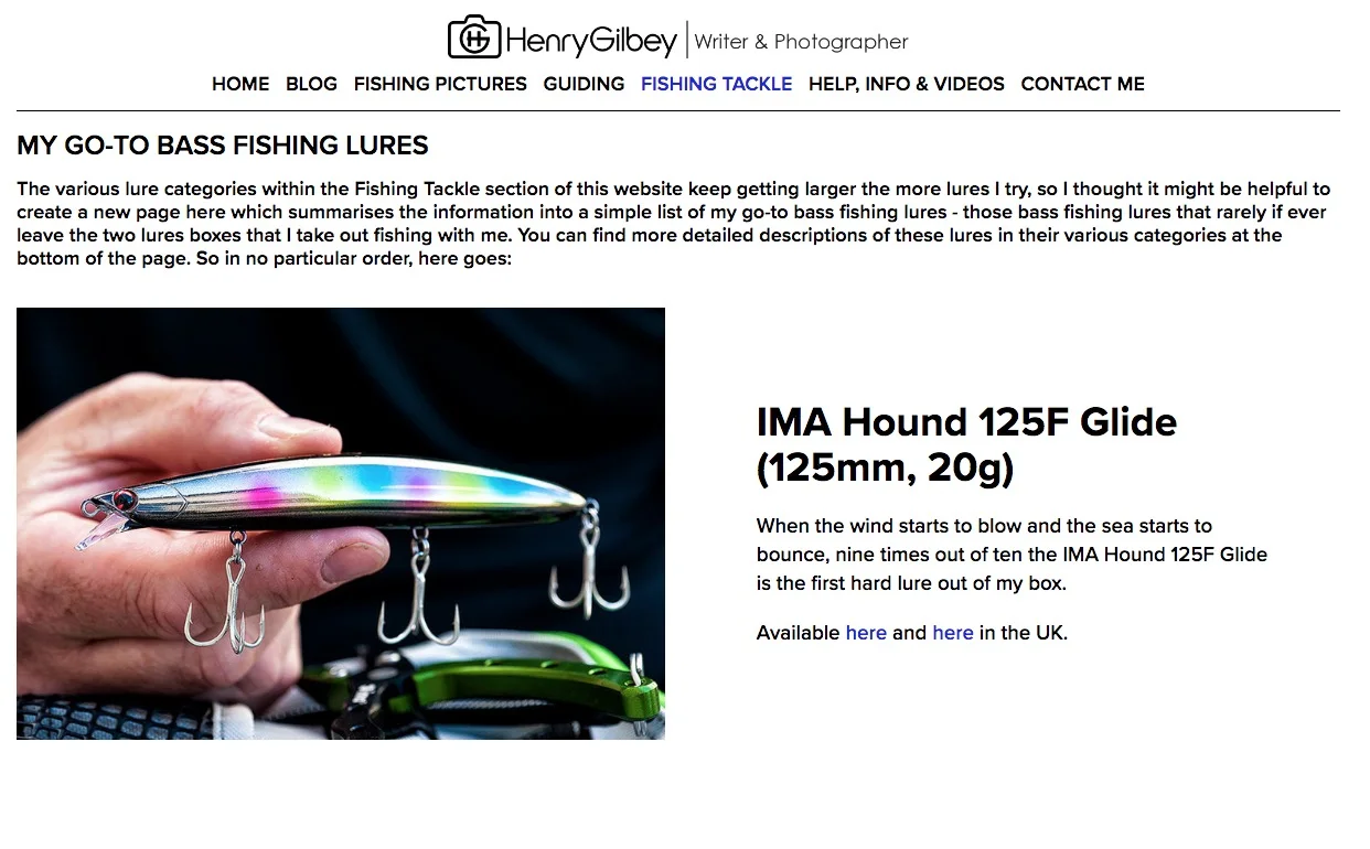 My go-to bass lures and go-to rods, reels and lines - I’m trying to summarise some of the extensive amounts of information on the Fishing Tackle pages