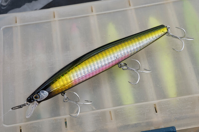 How about using two big single hooks on hard lures in the surf? — Henry