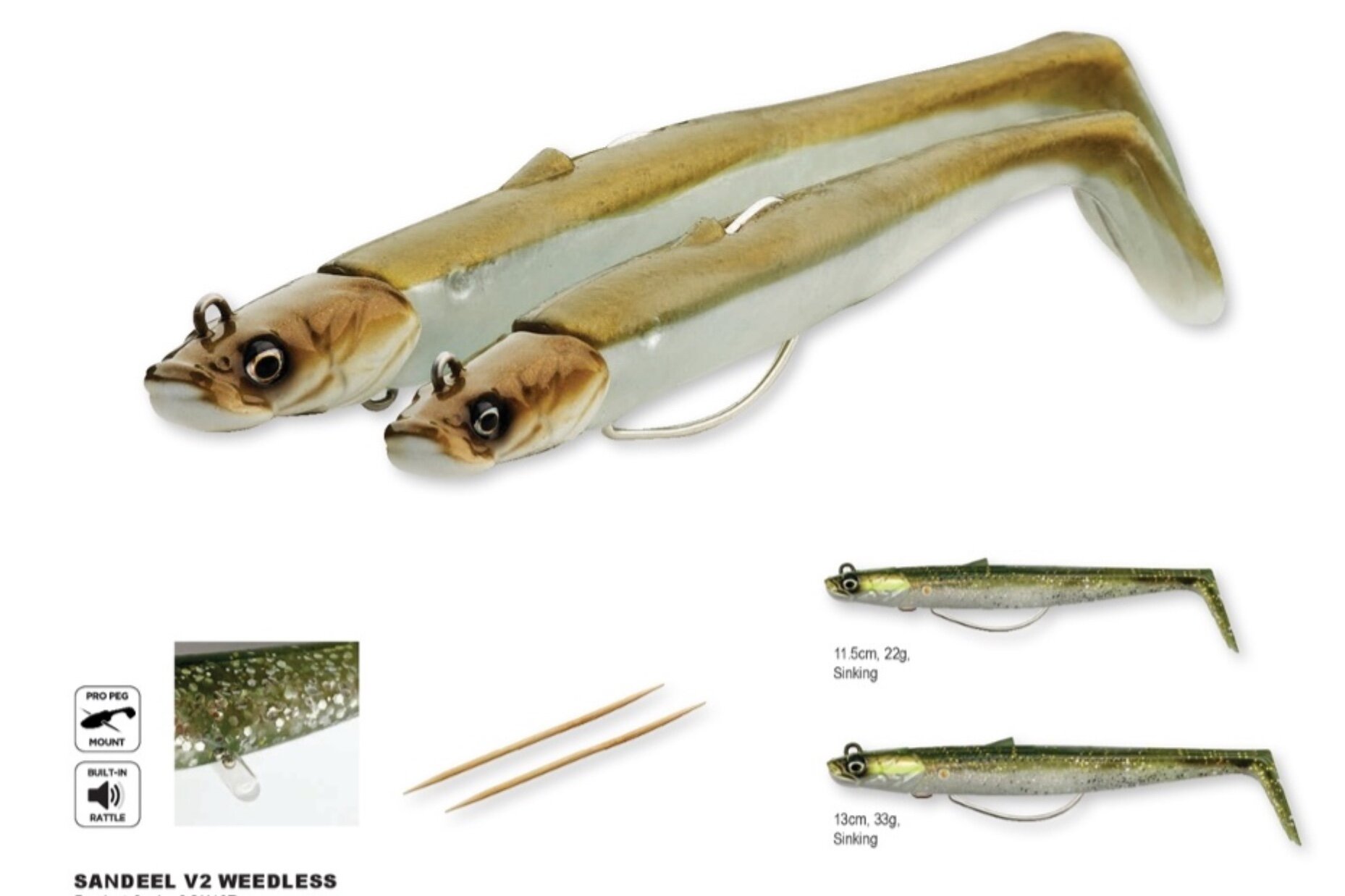 New 2021 Sandeel V2 WL Weedless Savage Gear Predator Fishing Lures Sea Bass Cod 
