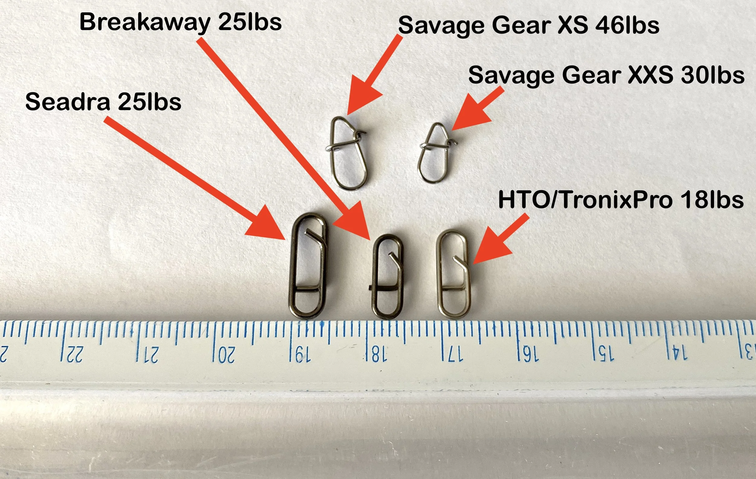 A few paperclip style lure clips which all do the same thing