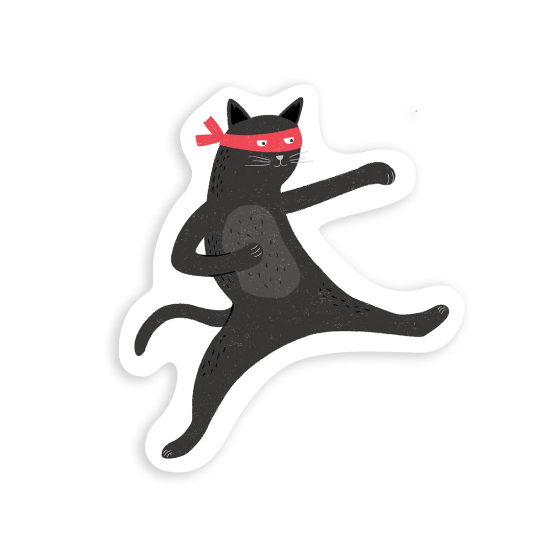 Ninja Cat Sticker — Two Pooch Paperie
