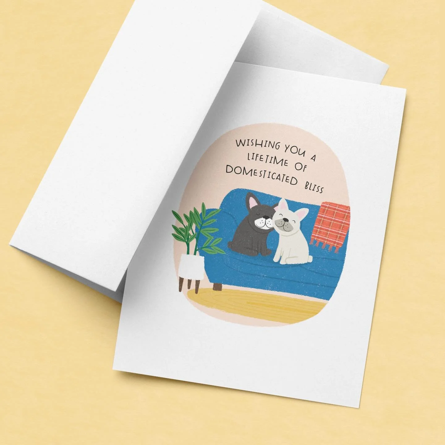 New wedding card for the dog lovers out there. Or just lovers of couch time together. 

@bydesigndesign #twopoochpaperie #domesticatedbliss #weddingcarddesign #stationerydesign #greetingcards