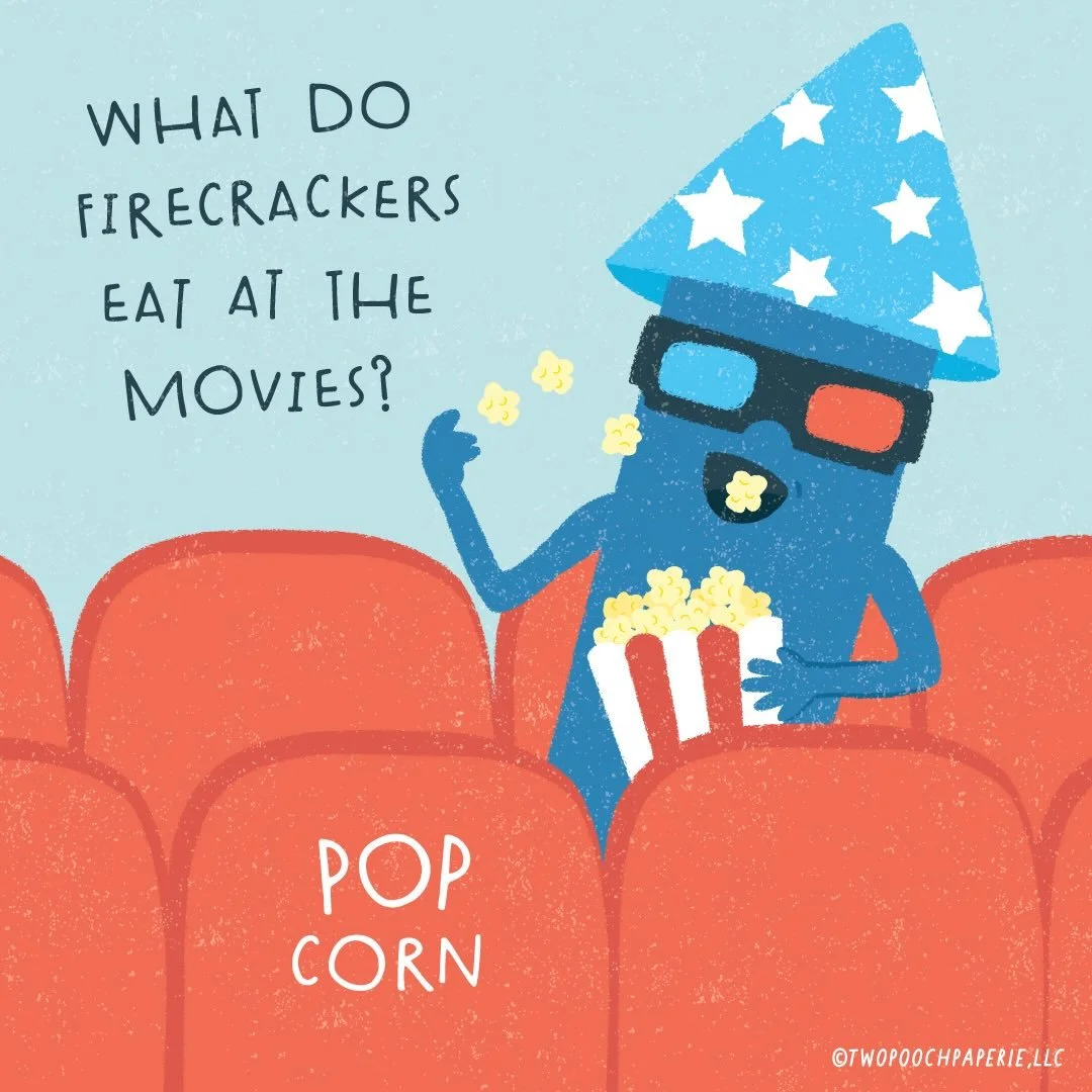 It&rsquo;s been awhile since I did a dad joke so here you go. Happy 4th of July 🧨🇺🇸

#dadjokeillustrations #happyfourthofjuly #usa🇺🇸 #twopoochpaperie #firecracker
