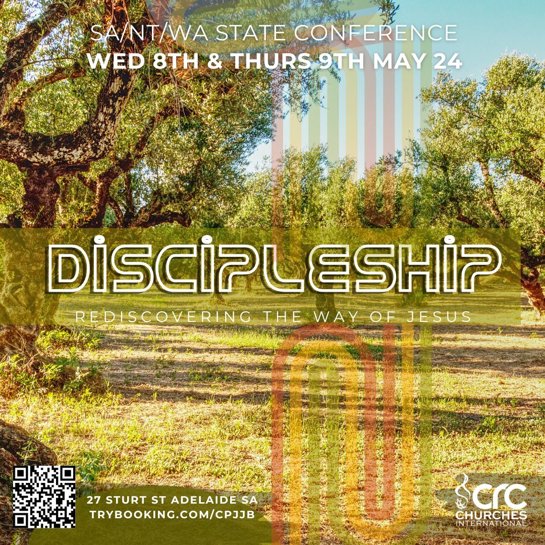 The CRC state conference evening sessions are free and all are welcome to attend.
Talk to your pastor for more info about DISCIPLESHIP - REDISCOVERING THE WAY OF JESUS. 
27 Sturt Street, Adelaide 
.
#CRCChurches
