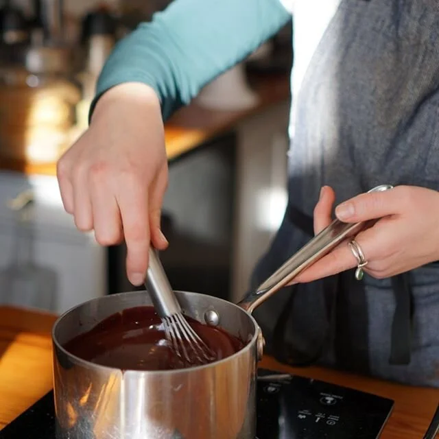 No shortcuts, not even for syrups. All made in house like this @askinosie single origin from Tanzania we melt down to create some dark mocha magic.