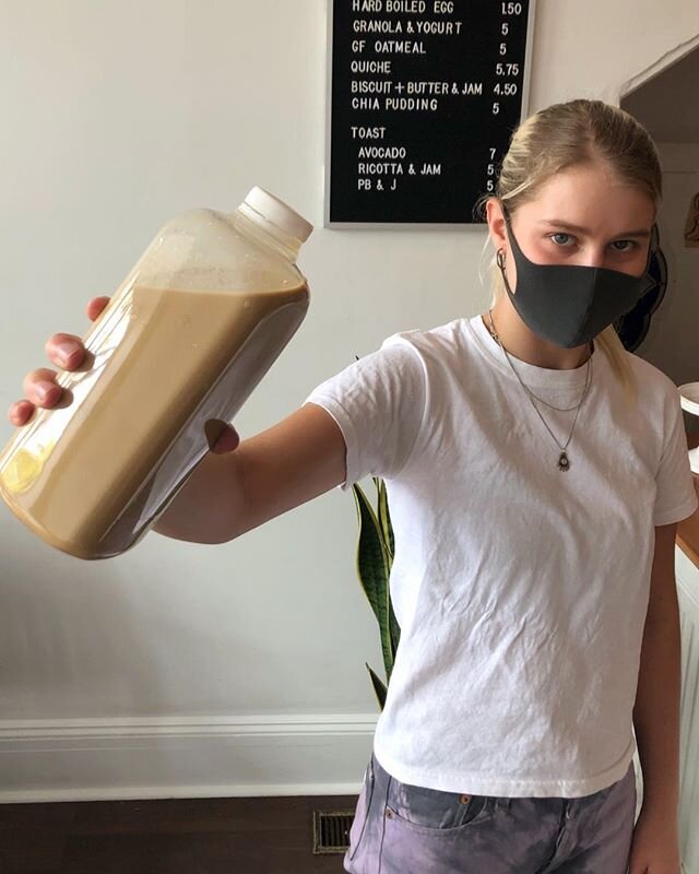 Social distance in style with our 32 oz, XL latte available in regular or Oat milk.