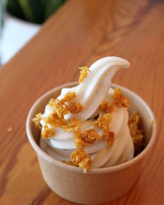 We&rsquo;re celebrating the start of summer with our latest soft serve flavor- CEREAL MILK. Made with oat milk, corn flakes and a touch of sea salt, it tastes just like the milk at the bottom of your cereal bowl growing up!
