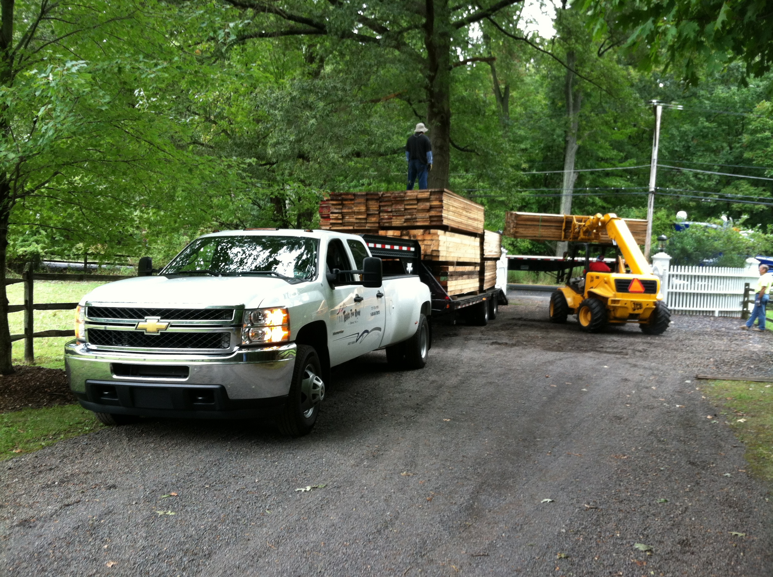 Large trucks could not access the job site