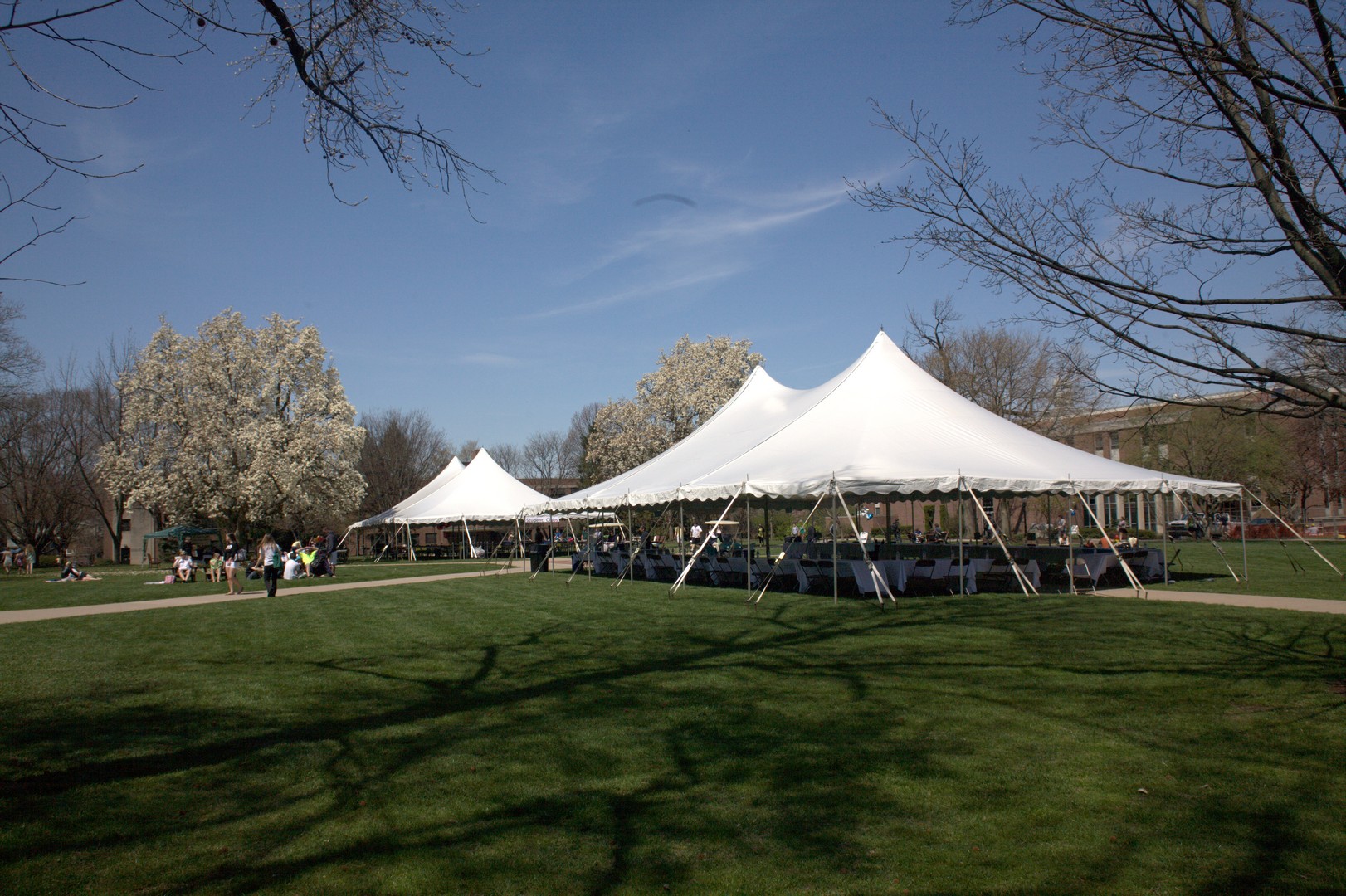 College event tent and stage
