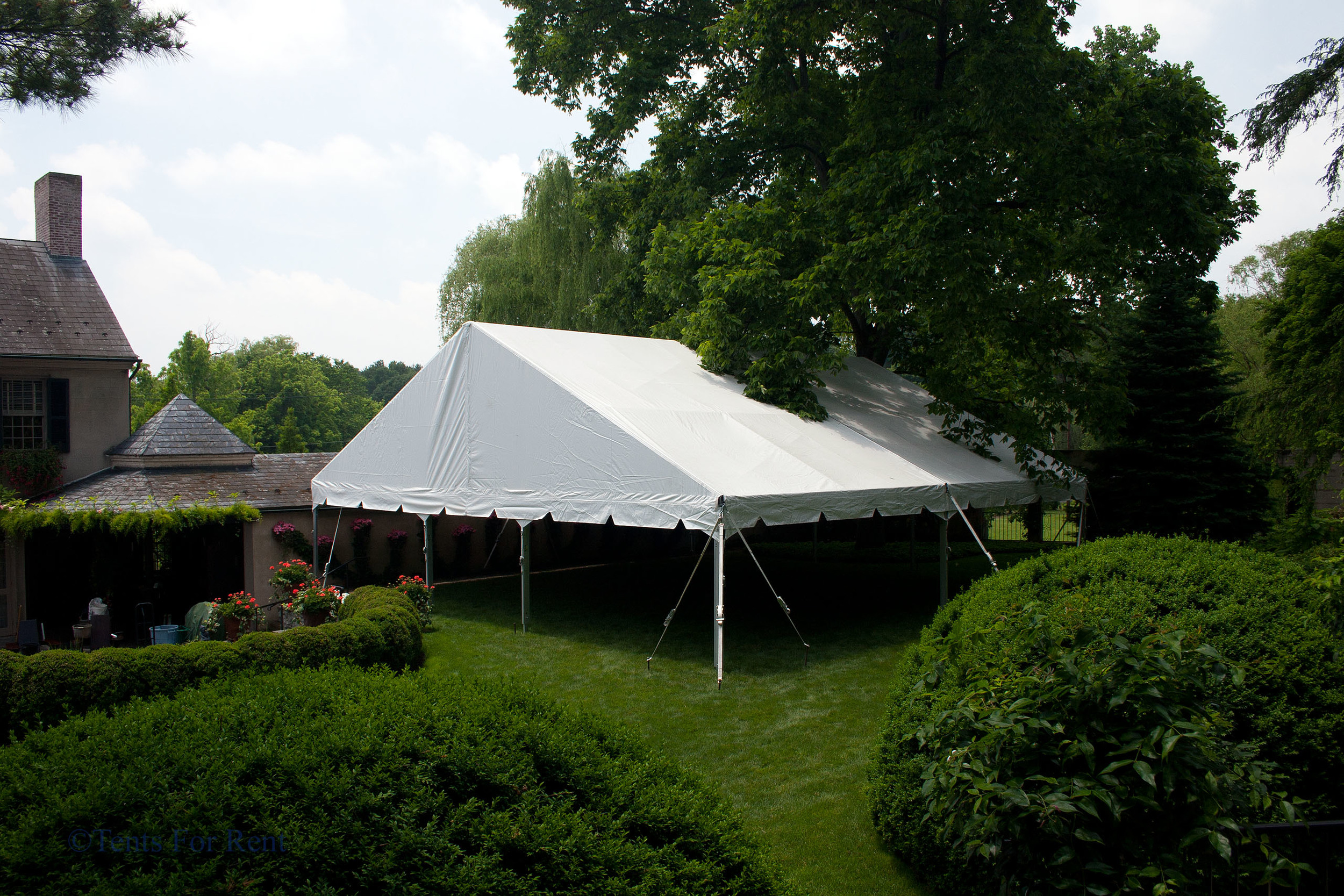 White frame tent