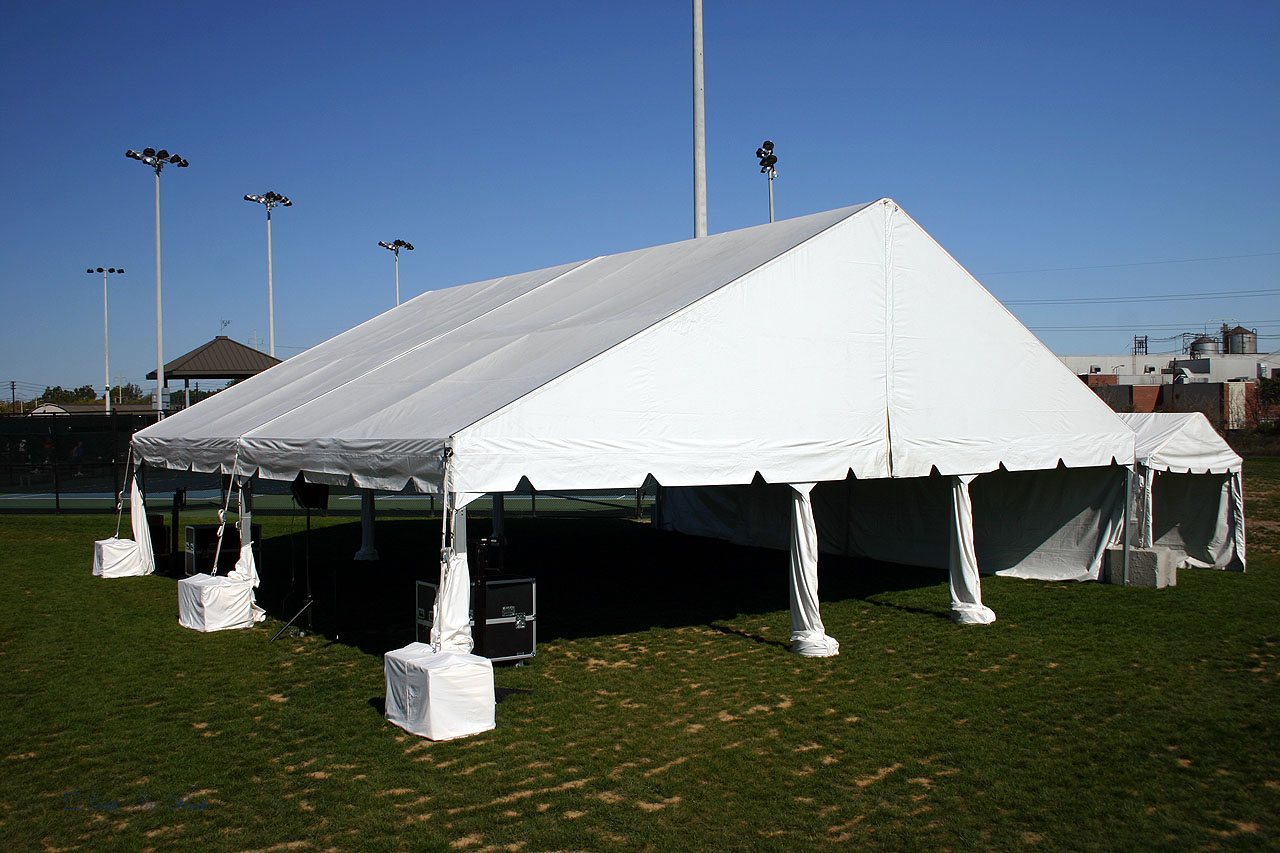 40x40 white frame tent, weighted