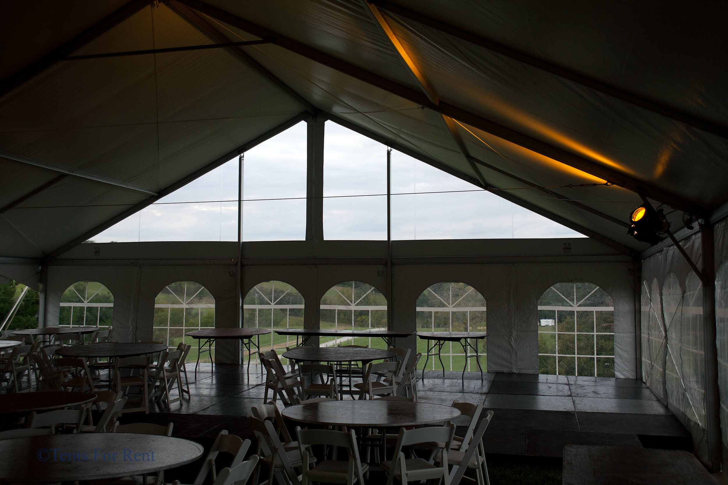 White frame tent