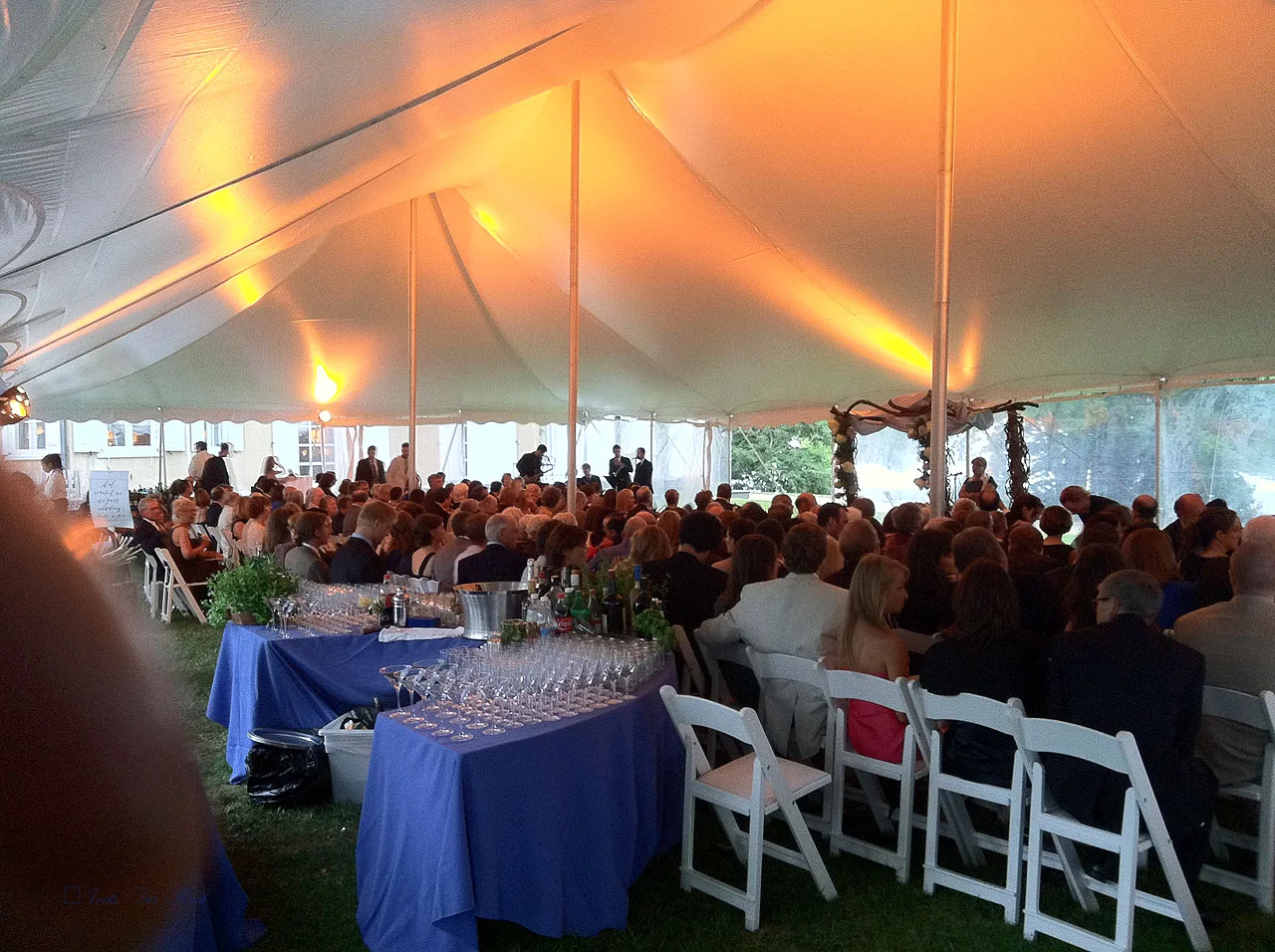 40' wide white wedding tent