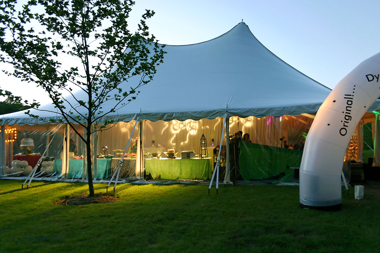 Bat Mitzvah tent with clear sidewalls