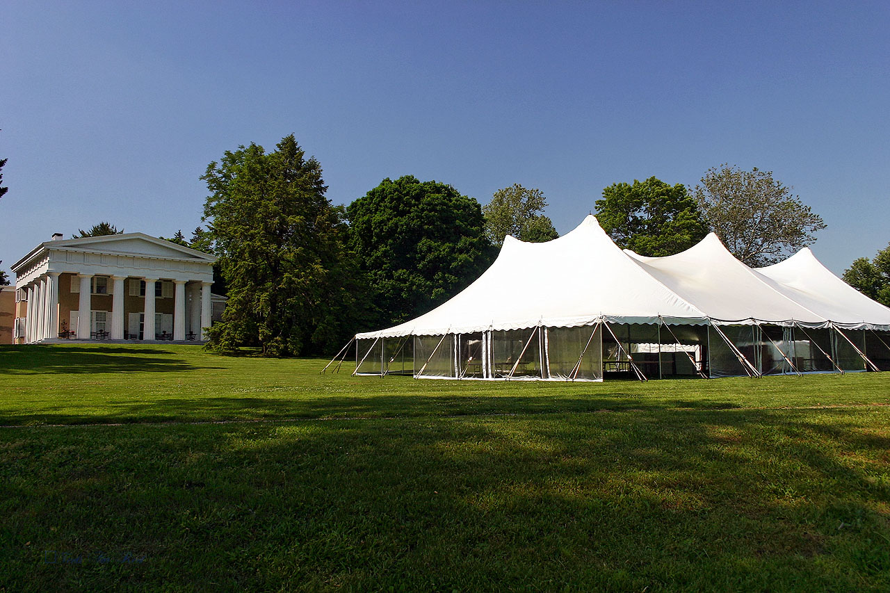 Wedding tent with clear sidewalls