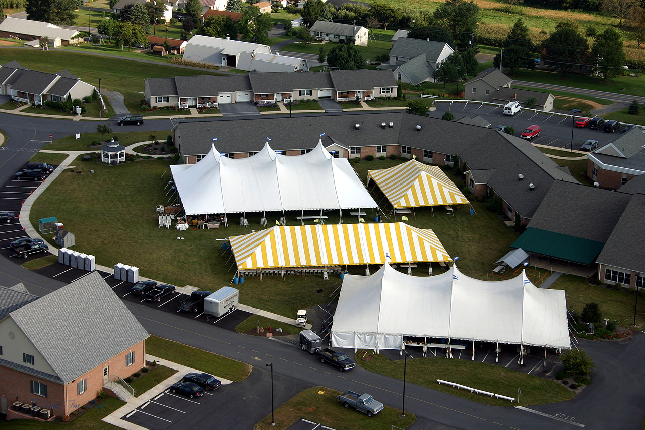 Large outdoor events under rental tents